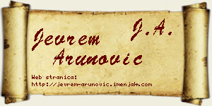 Jevrem Arunović vizit kartica